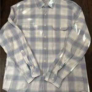 J. Crew Light Blue and White Plaid Shirt